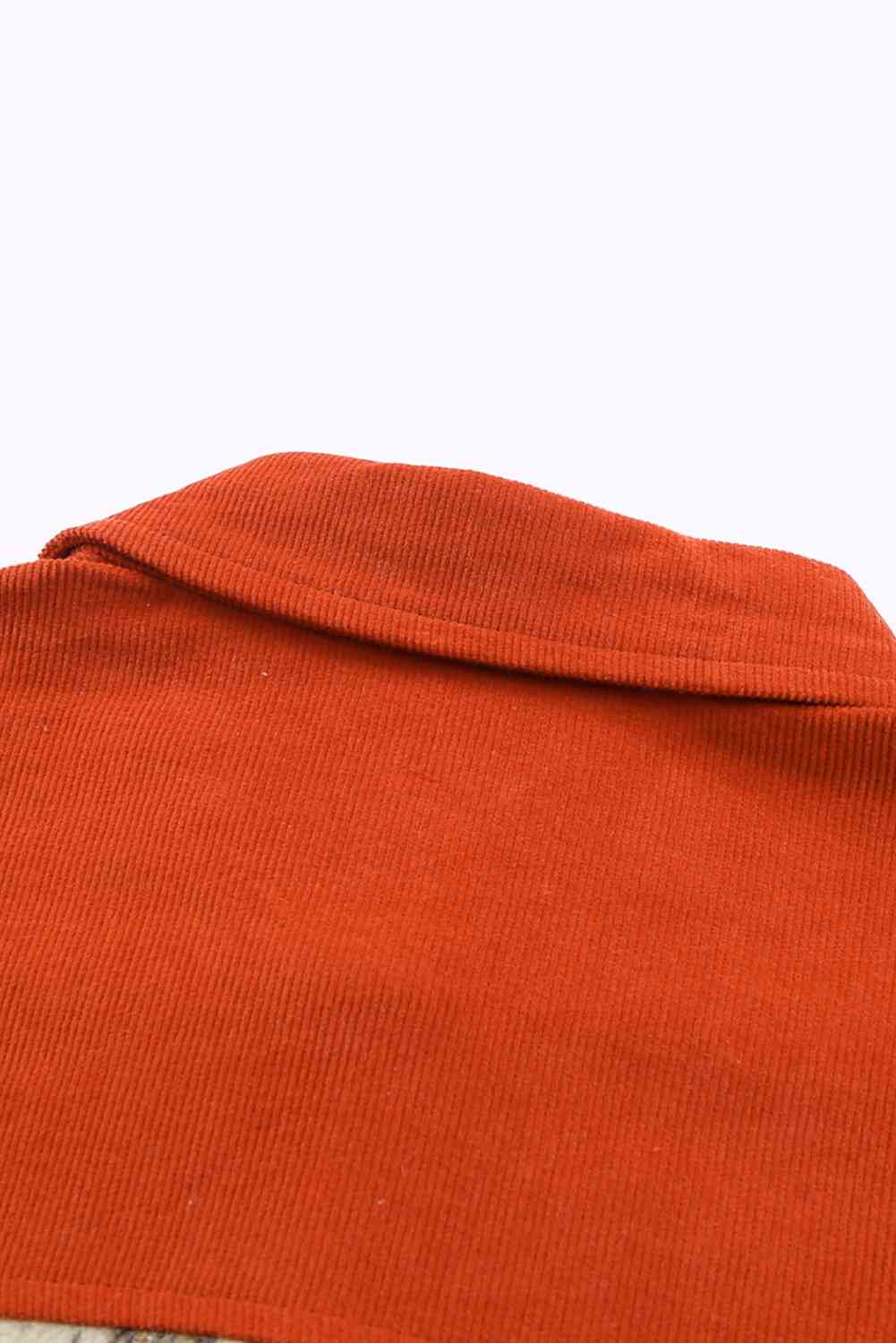 Double Take Plaid Contrast Corduroy Shacket