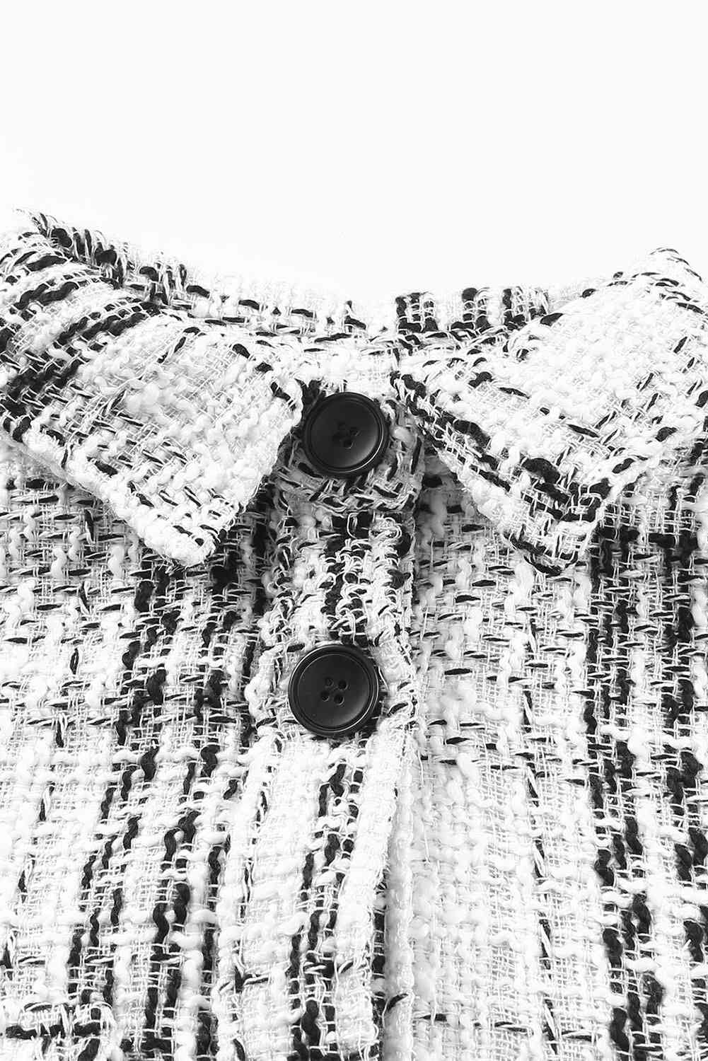 Double Take Plaid Pocketed Long Sleeve Shirt Jacket