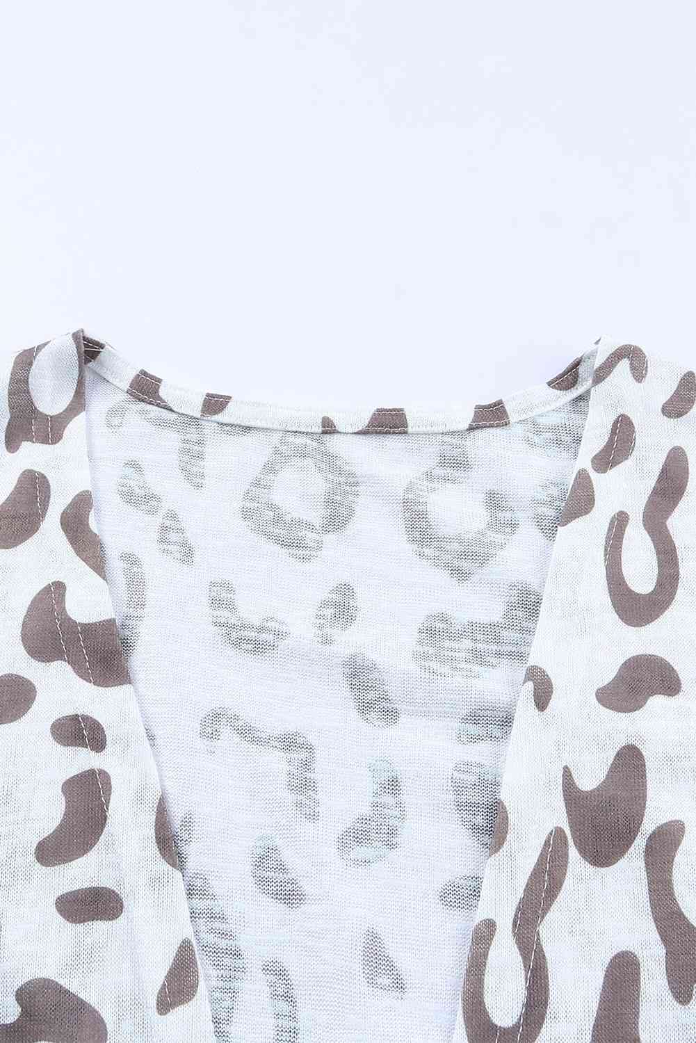 Leopard Long-Sleeve Open Front Cardigan