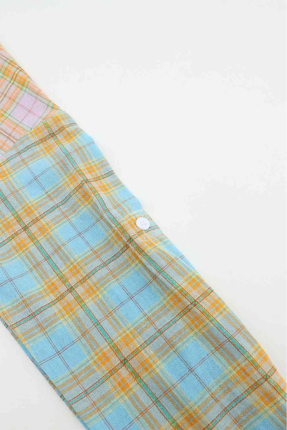 Open Front Buttoned Long Sleeve Shirt with Pocket