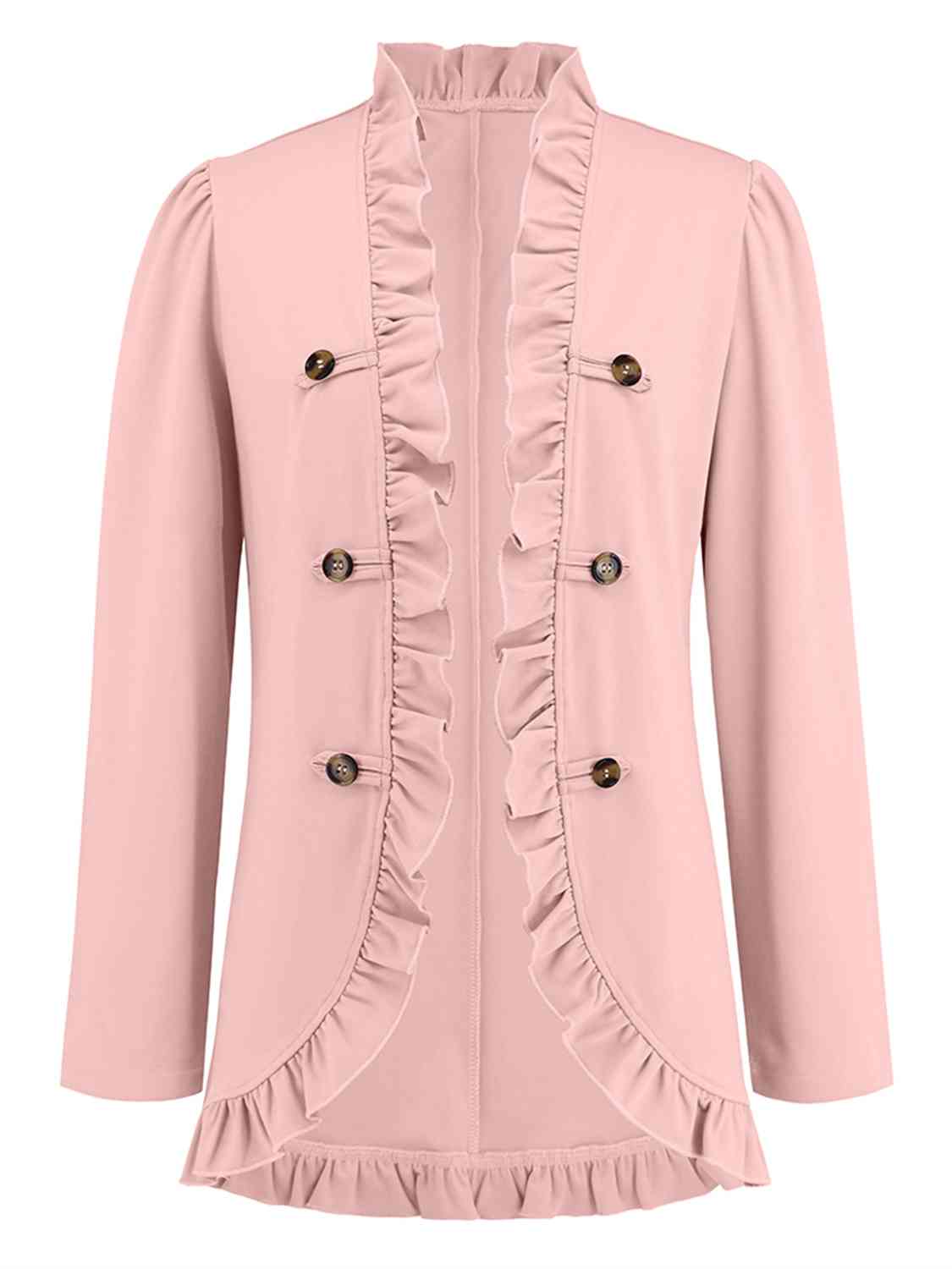 Ruffled Long Sleeve Blazer